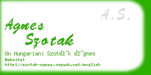 agnes szotak business card